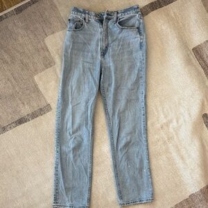 Abercrombie & Fitch Light Blue Ankle Straight Ultra High Rise Jeans (Curve Love)